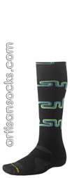 Smartwool Park Artist Connected Geometric Wool Crew Socks BLACK