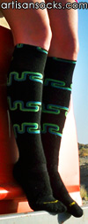 Smartwool Park Artist Connected Geometric Wool Crew Socks BLACK