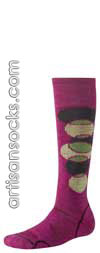 Smartwool Women's PHD SNOWBOARD Geometric Print Knee High Socks MAGENTA/MAROON