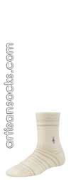 Smartwool W ROUNDABOUT CREW Striped Wool Anklet Ankle Socks NATURAL WHITE