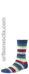 Smartwool MARGARITA Striped Wool Crew Socks (Calf Socks) COBALT