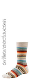 Smartwool MARGARITA Striped Wool Crew Socks (Calf Socks) NATURAL HEATHER