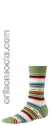 Smartwool MARGARITA Striped Wool Crew Socks (Calf Socks) WASABI HEATHER