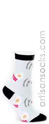 Sock It To Me Bacon and Egg Novelty Cotton Crew Socks (Calf Socks)