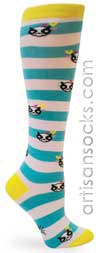 Sock It To Me Panda Stripe Cotton Knee High Knee Socks