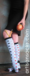 Sock It To Me Apples Novelty Cotton Knee High Knee Socks