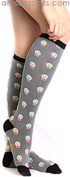 Sock It To Me Day of the Dead Knee High Knee Socks