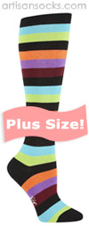 PLUS SIZE Sock it to Me Bryce T Multicolored Striped Knee High Socks