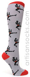 Sock it to Me Ninja Knee High Socks - Grey