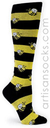 Sock it to Me Bumble Bee Striped Knee High Sock