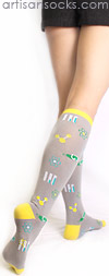 Sock it to Me Mad Science Knee High Socks - Gray