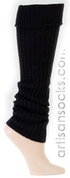 Sock It To Me Black Solid Color Cotton Leg Warmers