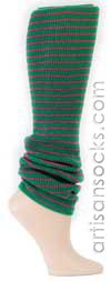 Sock It To Me Women's Green / Pink Striped Leg Warmer