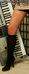 Sock It To Me Fancy Pants: Black Crochet Fishnet Lace Knee High Socks