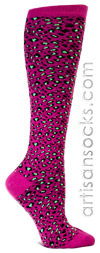 Sock It To Me Magenta Leopard Print Knee High Knee Socks