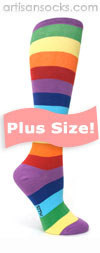 PLUS SIZE Sock it to Me Super Juicy Rainbow Knee Socks