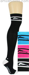 Sourpuss Pistol OTK - Over the Knee Socks Black