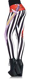 Stripe Pirate Leggings with Sash and Sword Detail