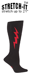 Super Hero! Red & Black Knee Highs (STRETCH-IT Extra Stretchy Version)