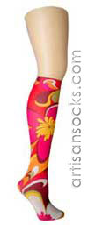 Violet Love Emilio Floral Print Hosiery, Knee High Women's Socks