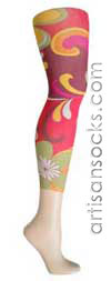 Violet Love Women's Socks Emilio Floral Print Leggings / Footless Tights