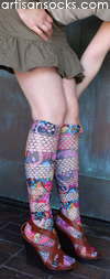 Violet Love Strawberry Shortcake Mix Fishnet Trouser Socks