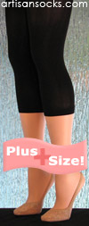 Fashionable Solid Black Capri Length Plus Size Leggings