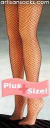 Black Plus Size Fishnet Herringbone Tights