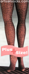 Sheer Black Leopard Print Plus Size Pantyhose