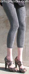 Charcoal/Silver Glitter Footless Sweater Leggings