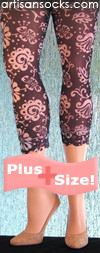 Charcoal Grey Plus Size Leggings with a Soft Floral Print