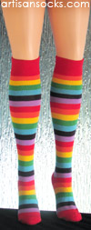 Rainbow Striped Knee High Socks