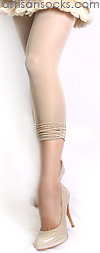 Fun Scrunched Bottom Capri Length Fashion Leggings Beige