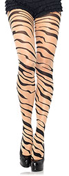 Wildly Sexy Zebra Print Pantyhose in Sheer/Nude and Black