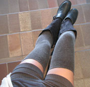 Ozone ANGORA JAMBIERE BROWN Angora Thigh High Socks