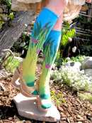 Ozone Sunny, Cloudy, Night Turquoise Knee High Knee Socks
