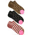 Japanese Women's Socks - Stripes and Dogs Footies / No Show Socks