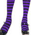 Sexy Plus Size Tights with Black and Purple Stripes