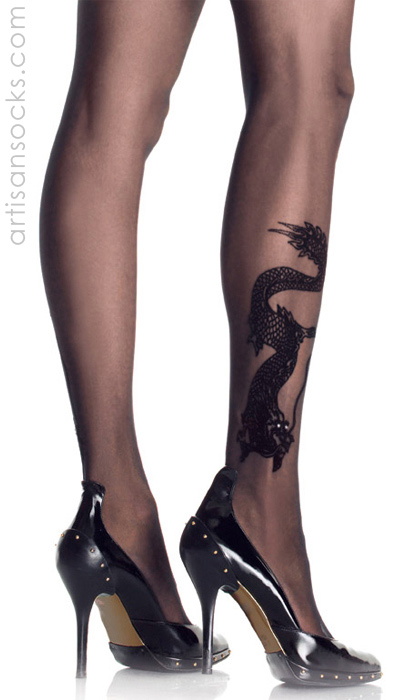 Dragon Tattoo Sheer Black Stockings Dragon Tattoo Sheer Black Stockings