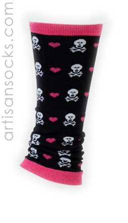 Hearts & Skulls Leg Warmers for Baby