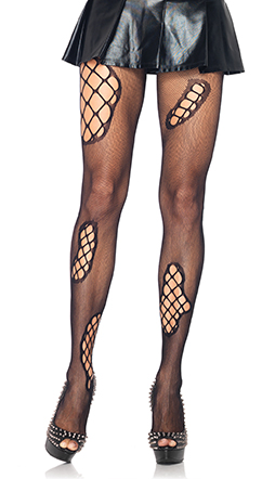 Black Amoeba Net Pantyhose