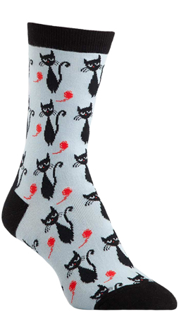 Black Cat Crew Socks