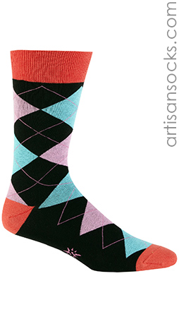 Men's Bright Argyle Crew Socks