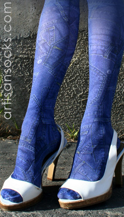 Celeste Stein Denim Pocket Print Tights