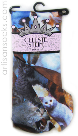 CAT SOCKS!! Cat Photo Collage on Knee High Stockings