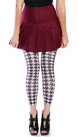 Black Brown HOUNDSTOOTH Print Leggings