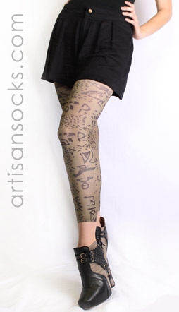 Black and Tan Tribal Art Leggings