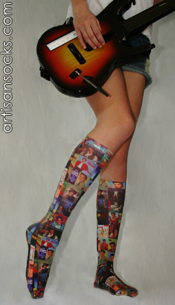 Celeste Stein Elvis Album Cover Novelty Print Knee High Socks