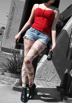 Celeste Stein Old English Tattoo Tights