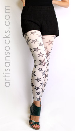 Semi-Opaque Star and Zebra Leggings